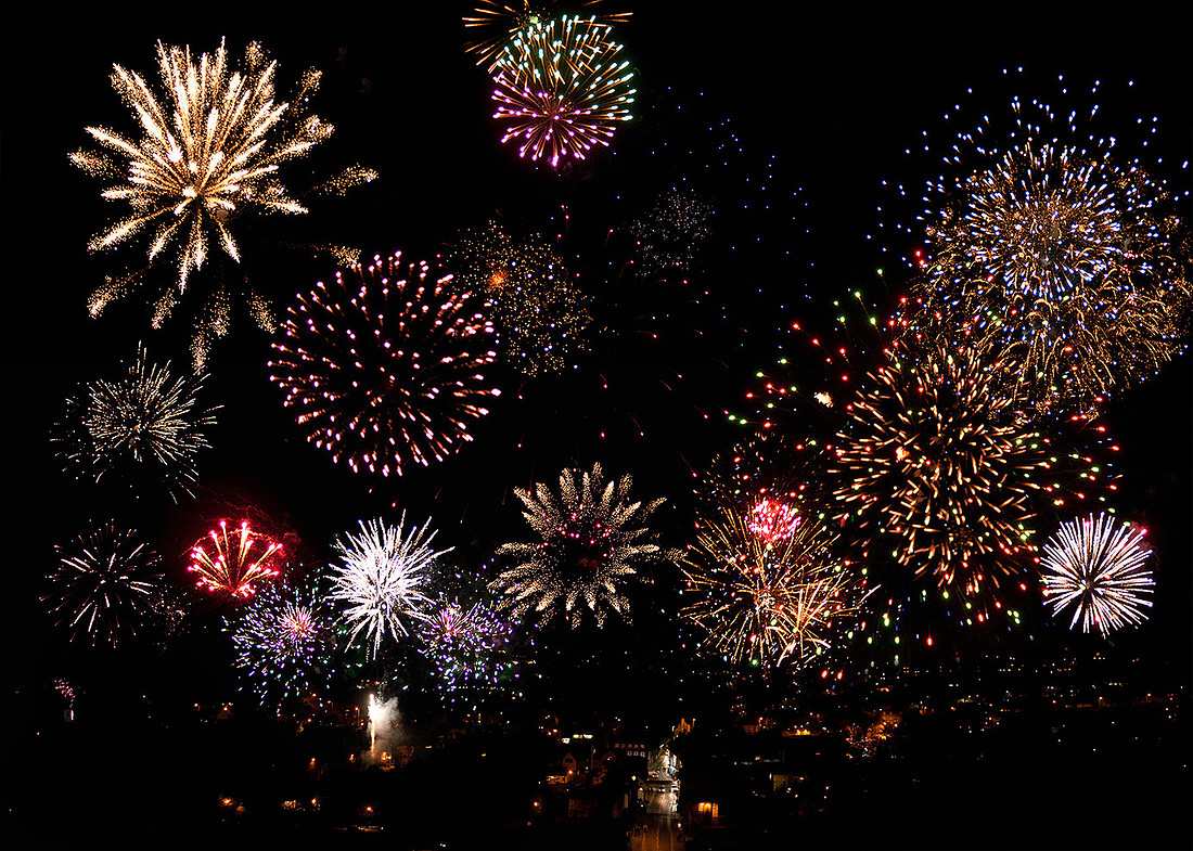 Fireworks over bridgnorth